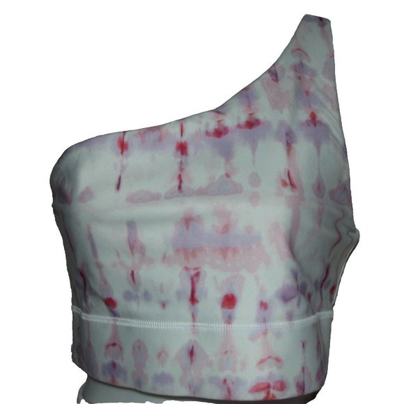 Fabletics Sports Bra Size Medium Harlow One Shoulder Reversible Sway/Guava Pink - Picture 1 of 9